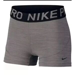 NEW Nike Pro Dri-FIT Training Shorts Gray Black Women's 3" Medium AO9977-063